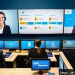 Home 22 브랜드 인지도와 온라인 명성 관계 - A modern Brazilian customer service center with a diverse team of attentive agents engaging empathet...