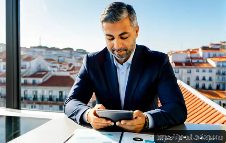 리더의 온라인 명성 사례 분석 - Photorealistic editorial scene of a respected Portuguese business leader in a bright Lisbon office, ...